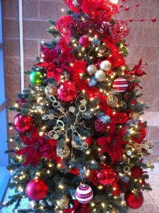 Texas Health Presbyterian Hospital Red Christmas Tree