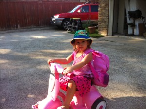 Ella on her "Motorcycle"