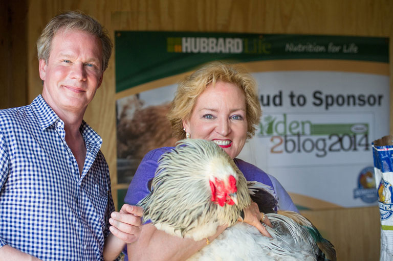 P. Allen Smith & me holding his beautiful rooster Edwin at #G2B14 in Little Rock, AR