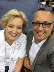 Tony Abruscato, Mr. Chicago Flower & Garden Show and I pause for a minute to take in all the excitement at the great show!