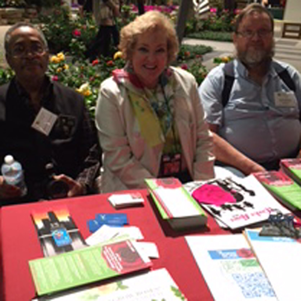 Sauk Trail Rose Society Docents from left to right Thomas Bolden | Center Susan Fox | Right Frank Devries